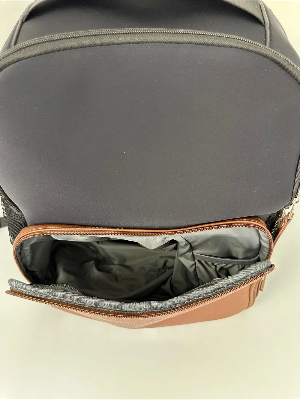 Freshly Picked Backpack Mom Travel Diaper Bag Neoprene Vegan Leather Black Brown